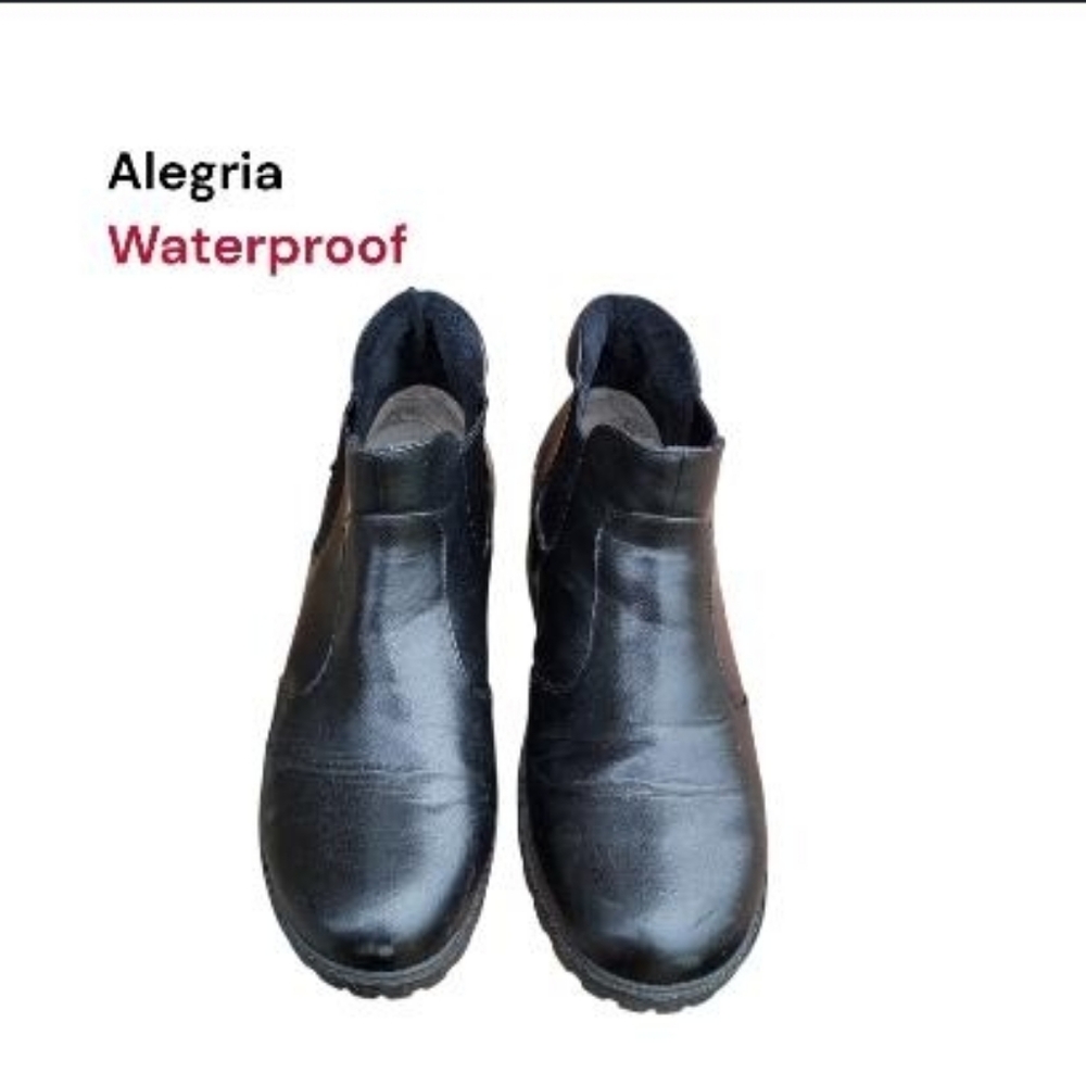 42 Alegria Waterproof Rowen Black Leather Chelsea Ankle Boot Shoe Women 11.5 12 - Picture 2 of 16